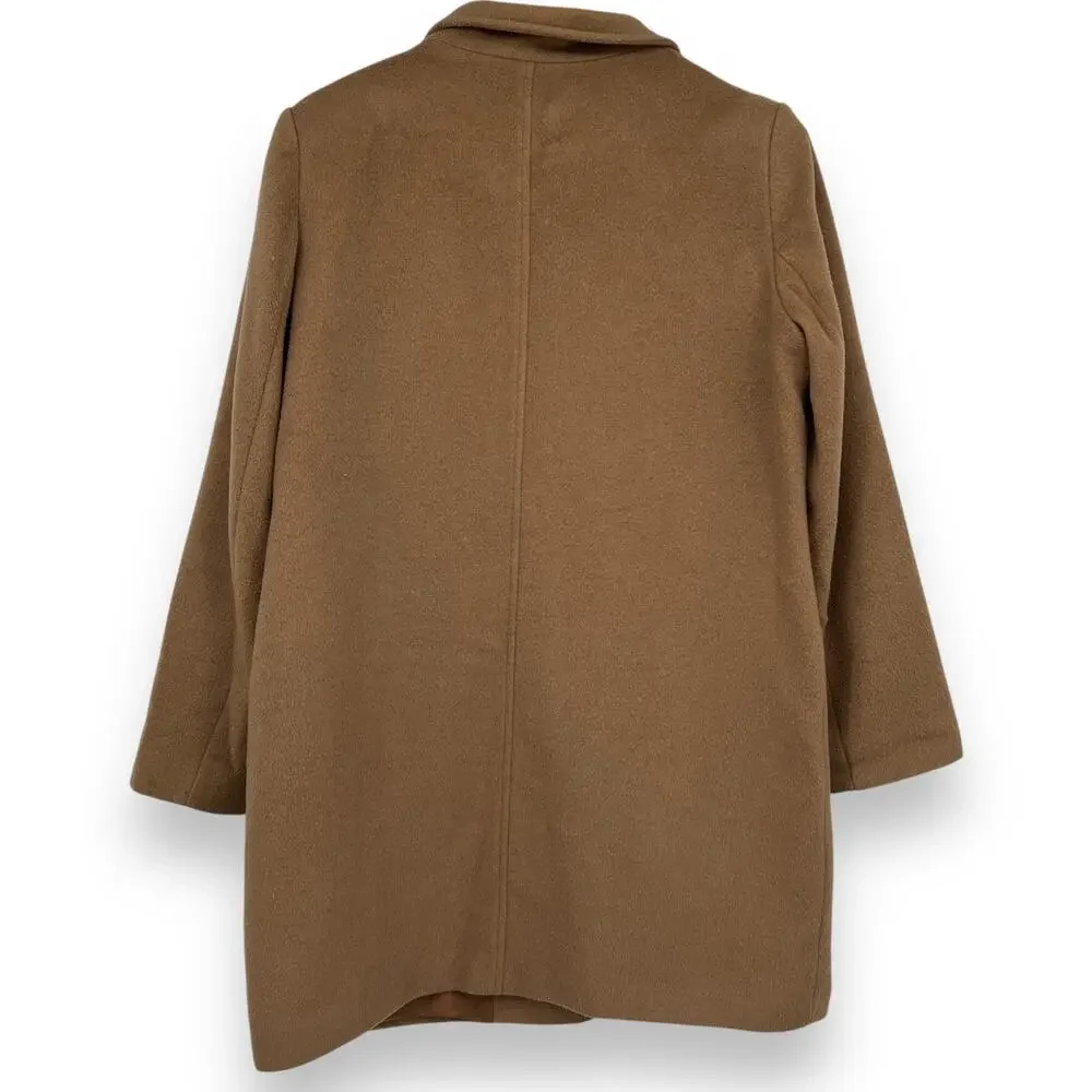 Lauren Ralph Lauren Tab Front Wool Blend Coat New Vicuna Brown Women's 8 Soft - Picture 5 of 14